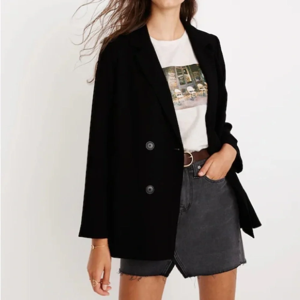 Madewell Caldwell Double-Breasted Blazer Black Small
